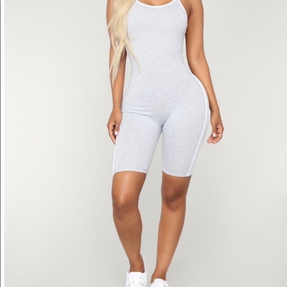 Grey biker short romper